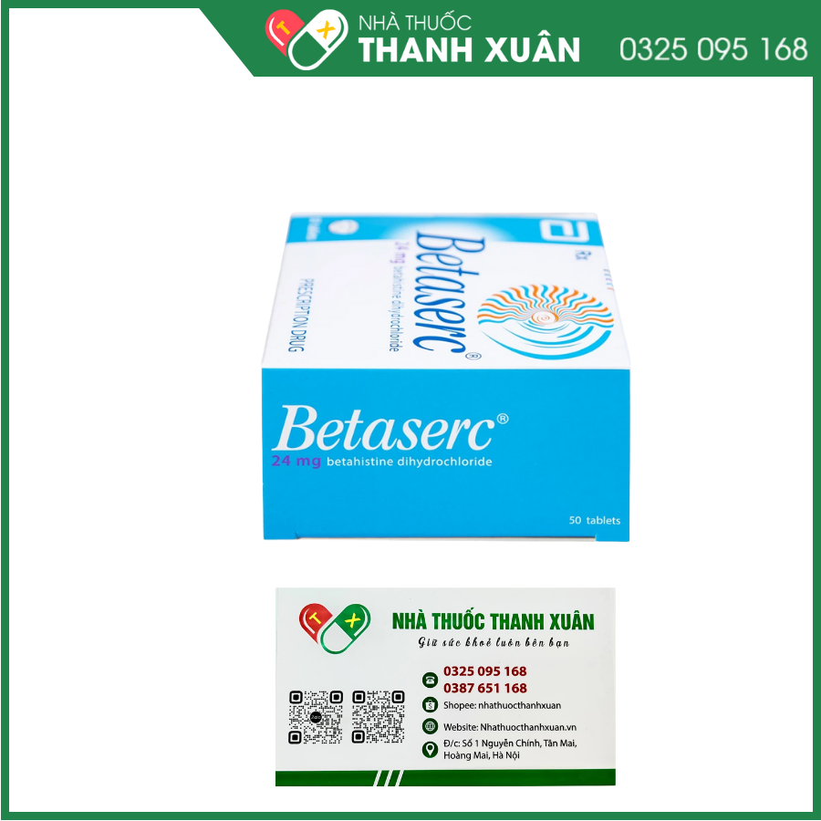 Betaserc 24 mg điều trị triệu chứng của chóng mặt tái phát